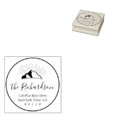 Mountain Sketch Sunlight Beam Retouradres Rubberstempel (Gestempeld)