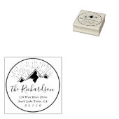 Mountain Sketch Sunlight Beam Retouradres Rubberstempel (Gestempeld)