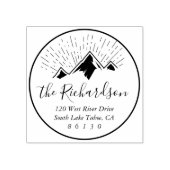 Mountain Sketch Sunlight Beam Retouradres Rubberstempel (Afrduk)