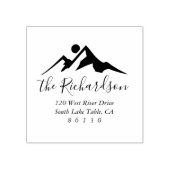 Mountain Sketch Sunrise Return Address Self-inking Rubberstempel (Afrduk)