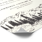 Mountain Sketch Weddench Specialty Cocktails Sign Poster (Hoek)