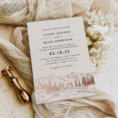 Mountain Sketch Wedding Folie Uitnodiging