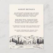 Mountain Sketch Wedding Guest Details Kaart (Voorkant)