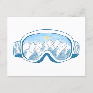 Mountain Ski Goggles Feestdagenkaart