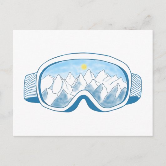 Mountain Ski Goggles Feestdagenkaart (Voorkant)
