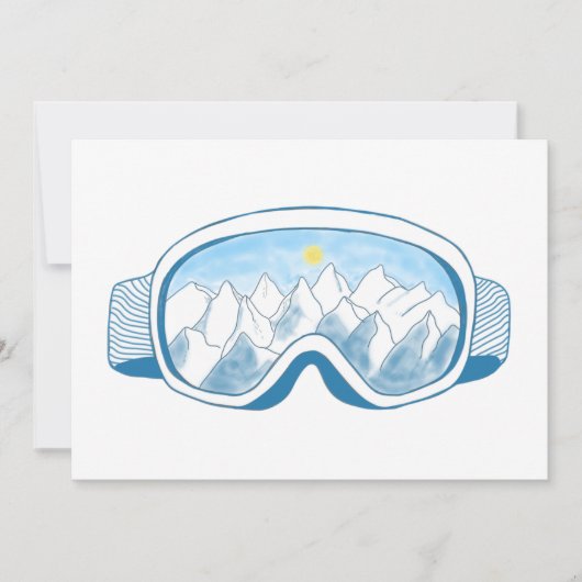 Mountain Ski Goggles Feestdagenkaart (Voorkant)