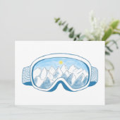 Mountain Ski Goggles Feestdagenkaart (Staand voorkant)