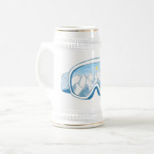 Mountain Ski Goggles Illustratie Wit Bierpul (Voorkant links)