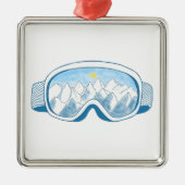 Mountain Ski Goggles Metalen Ornament (Voorkant)