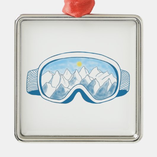 Mountain Ski Goggles Metalen Ornament (Voorkant)