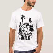 Mountain Ski Poles Winter Wilderness Graphic T-shirt (Voorkant)