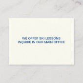 Mountain Ski Resort / Ski verhuur / Ski lessen Visitekaartje (Achterkant)