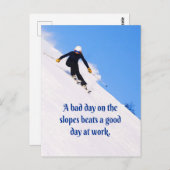 Mountain Ski Slopes Fresh Snow Herfst Skiing Funny Briefkaart (Voorkant / Achterkant)
