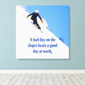 Mountain Ski Slopes Fresh Snow Herfst Skiing Funny Canvas Afdruk (Insitu (Houten vloer))