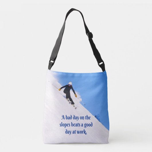 Mountain Ski Slopes Fresh Snow Herfst Skiing Funny Crossbody Tas (Achterkant)