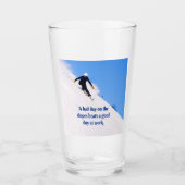 Mountain Ski Slopes Fresh Snow Herfst Skiing Funny Glas (Voorkant)