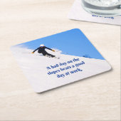 Mountain Ski Slopes Fresh Snow Herfst Skiing Funny Kartonnen Onderzetters (Schuin)