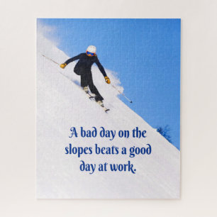 Mountain Ski Slopes Fresh Snow Herfst Skiing Funny Legpuzzel