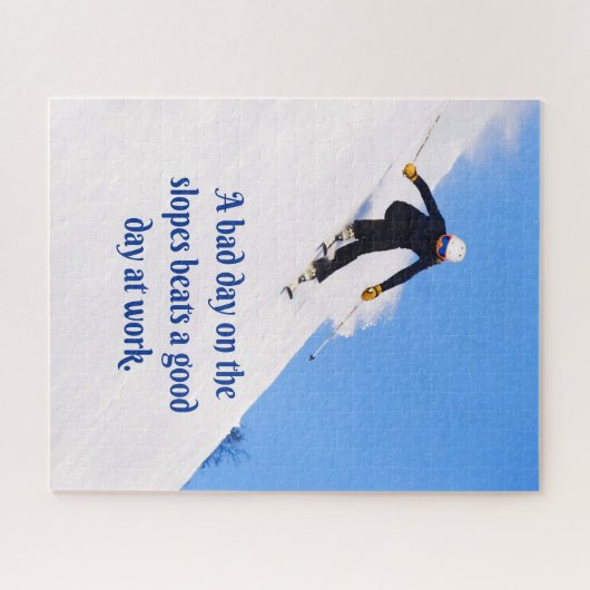 Mountain Ski Slopes Fresh Snow Herfst Skiing Funny Legpuzzel (Horizontaal)