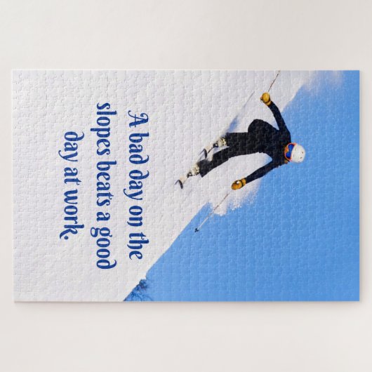 Mountain Ski Slopes Fresh Snow Herfst Skiing Funny Legpuzzel (Horizontaal)