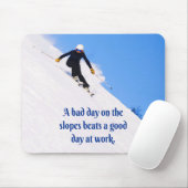 Mountain Ski Slopes Fresh Snow Herfst Skiing Funny Muismat (Met muis)