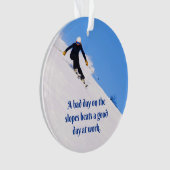 Mountain Ski Slopes Fresh Snow Herfst Skiing Funny Ornament (voorkant)