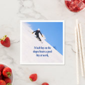 Mountain Ski Slopes Fresh Snow Herfst Skiing Funny Servet (Insitu)