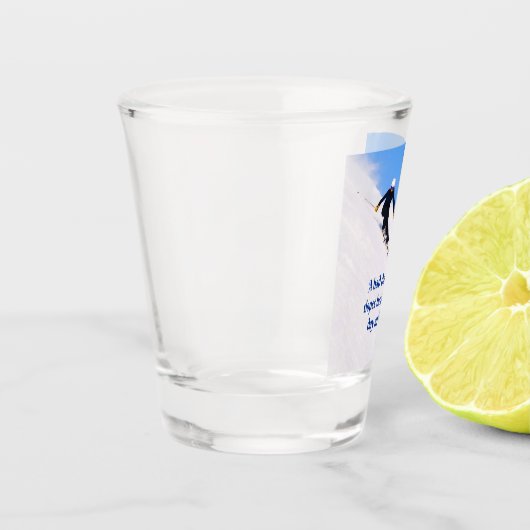 Mountain Ski Slopes Fresh Snow Herfst Skiing Funny Shot Glas (Links)