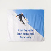 Mountain Ski Slopes Fresh Snow Herfst Skiing Funny Wandkleed (Voorkant (horizontaal))