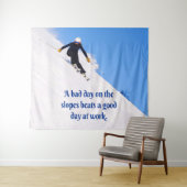 Mountain Ski Slopes Fresh Snow Herfst Skiing Funny Wandkleed (In Situ (horizontaal))