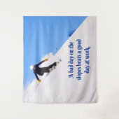 Mountain Ski Slopes Fresh Snow Herfst Skiing Funny Wandkleed (Voorkant)