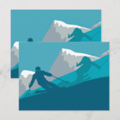 Mountain Skiing Sport Briefkaart (Voorkant / Achterkant)