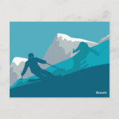 Mountain Skiing Sport Briefkaart (Achterkant)