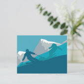 Mountain Skiing Sport Feestdagenkaart (Staand voorkant)