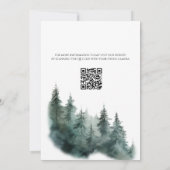 Mountain Skyline bruiloft uitnodiging met QR-code (Achterkant)