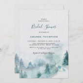 Mountain Smoky Greenery Bridal Shower Invitation Kaart (Voorkant / Achterkant)