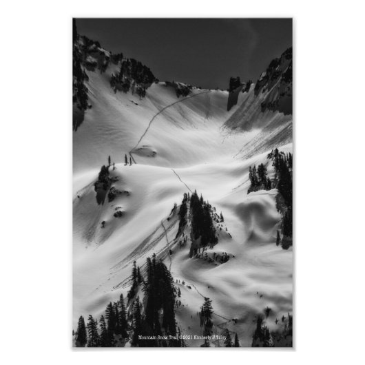 Mountain Snow Trail Foto Afdruk (Voorkant)