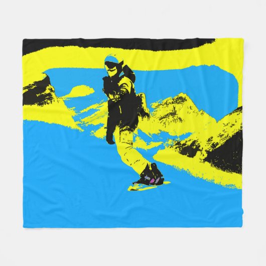 Mountain Snowboarden- Snowboarder fleece deken (Voorkant (Horizontaal))