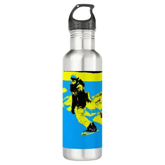 Mountain Snowboarding- Snowboarder Waterfles (Voorkant)