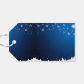 Mountain Snowy Night Vrolijk Kerstfeest Cadeaulabel (Achterkant Horizontaal)