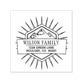 Mountain Star Aangepaste retour adres Rubber stemp Zelfinktende Stempel (Design)