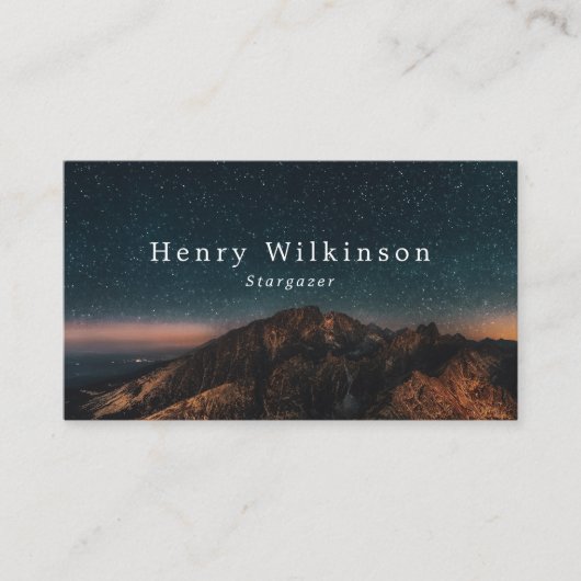 Mountain Stargazer, Astronomie Visitekaartje (Voorkant)