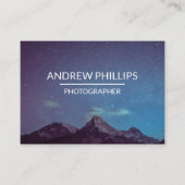 Mountain Starry Silhouette Sunrise Custom Business Visitekaartje (Voorkant)