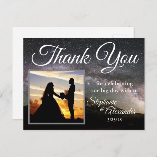 Mountain Stars Weddenschap Bedankt Briefkaart (Voorkant / Achterkant)