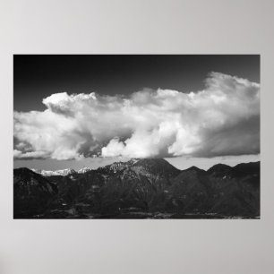 Mountain Storžič, Slovenië onder wolken Poster