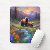 Mountain Stream Beer Wildbloemen Zonsopgang schild Muismat (Met muis)