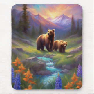 Mountain Stream Beer Wildbloemen Zonsopgang schild Muismat