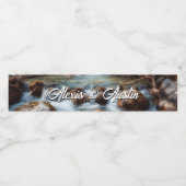 Mountain Stream bruiloft Waterfles Etiket (Enkel label)