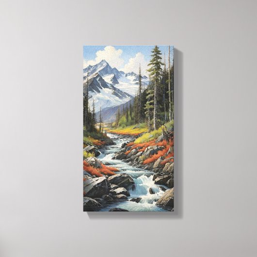 Mountain Stream Canvas Muurkunst (Voorkant)