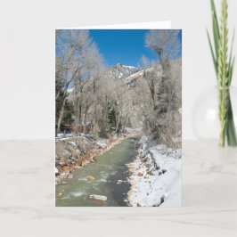 Mountain Stream in de winter Feestdagen Kaart